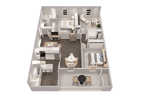 Floor plan for 3 beds, 2 baths, 1430 sqft
